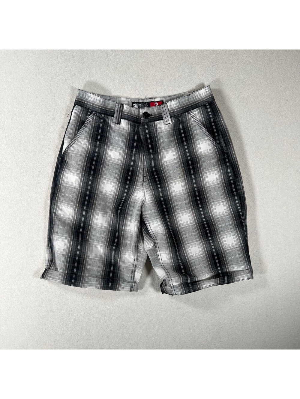 Y2K Southpole black white flannel shorts Size 32